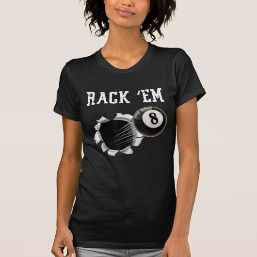 Billard 8 Ball Rack Em T-Shirt (Vorderseite)