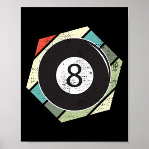 Billard 8 Ball Retro-Liebe für den Sportbillard Poster
