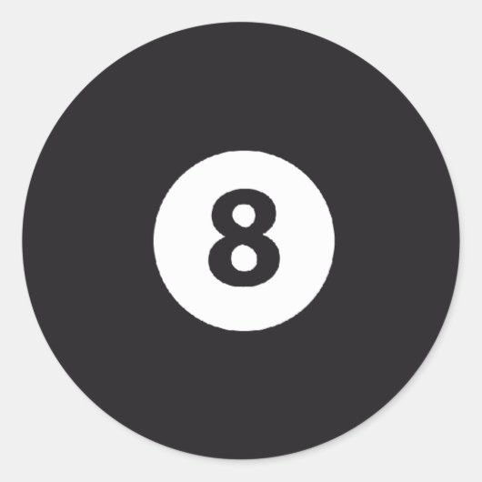 Billard 8 runder aufkleber (Vorderseite)