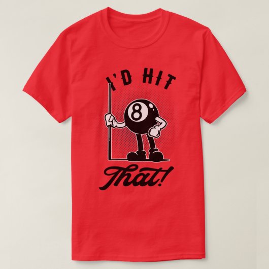 Billard 8ball Funny Toon Pool Snooker T-Shirt (Design vorne)