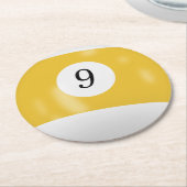 Billard 9 Ball Runder Pappuntersetzer (Angewinkelt)