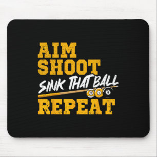 Billard Aim Shoot Sink, dass Ball wiederholen Pool Mousepad