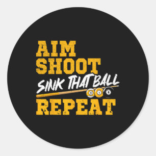 Billard Aim Shoot Sink, dass Ball wiederholen Pool Runder Aufkleber