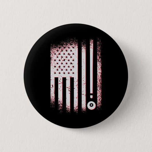 Billard American Flag USA Billard Spieler und Bill Button (Vorderseite)