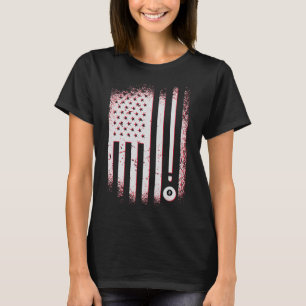 Billard American Flag USA Billard Spieler und Bill T-Shirt