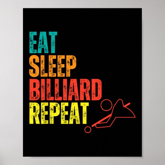 Billard Apparel Zitat Funny Billiards Spieler Pr Poster (Vorne)