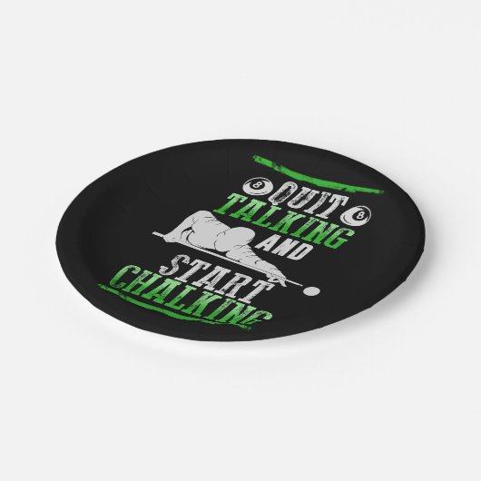 Billard Art Pappteller (Schrägansicht)