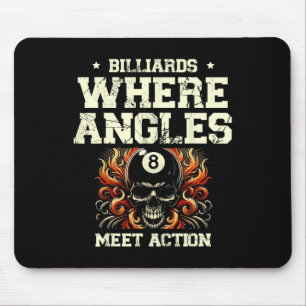 Billard, auf dem Angles auf Action treffen Billiar Mousepad