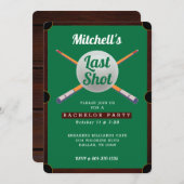 Billard Bachelor Party Einladung (Vorne/Hinten)