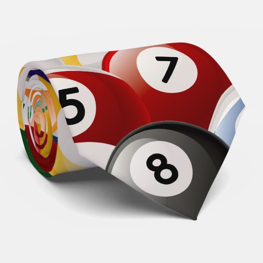 BILLARD-BALL-COLLAGE KRAWATTE (Gerollt)