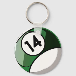 Billard-Ball der Comic-Art-Zahl-14 Schlüsselanhänger