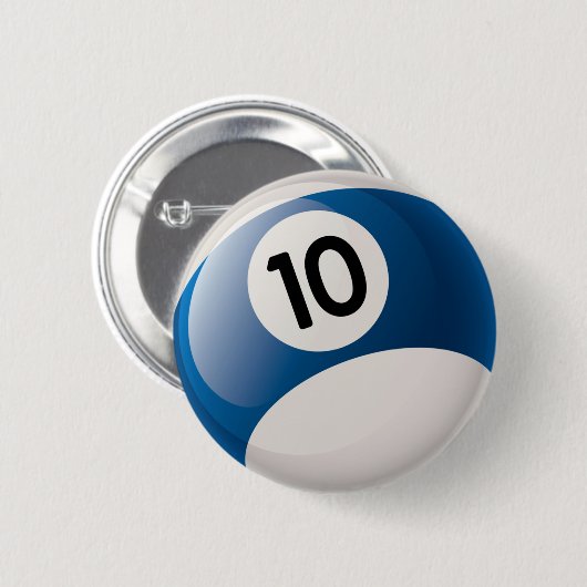 BILLARD-BALL DER NR.-10 BUTTON (Vorne & Hinten)