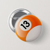 BILLARD-BALL DER NR.-13 BUTTON (Vorne & Hinten)