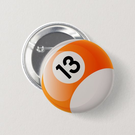 BILLARD-BALL DER NR.-13 BUTTON (Vorne & Hinten)
