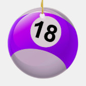 Billard-Ball der Nr.-18 Keramik Ornament (Hinten)