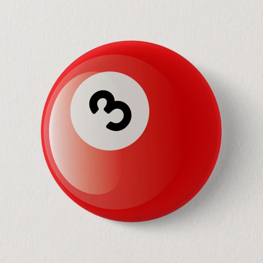 BILLARD-BALL DER NR.-3 BUTTON (Vorderseite)