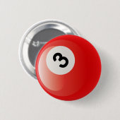 BILLARD-BALL DER NR.-3 BUTTON (Vorne & Hinten)