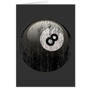 BILLARD-BALL DER NR.-8 - ABGEFRESSEN UND GEALTERT