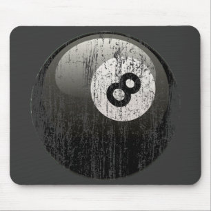 BILLARD-BALL DER NR.-8 - ABGEFRESSEN UND GEALTERT MOUSEPAD