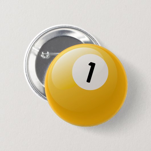 BILLARD-BALL DER NR.-EINE BUTTON (Vorne & Hinten)