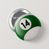 BILLARD-BALL DER NR.-VIERZEHN BUTTON (Vorne & Hinten)
