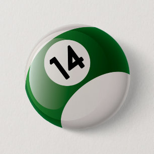 BILLARD-BALL DER NR.-VIERZEHN BUTTON