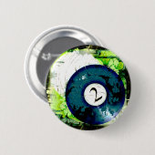 BILLARD-BALL NR. 2 BUTTON (Vorne & Hinten)