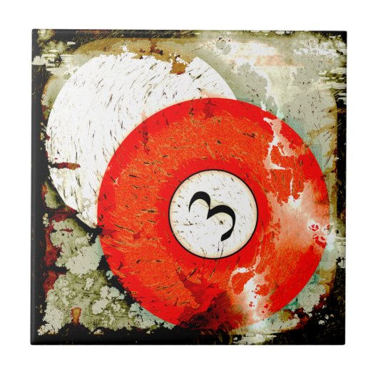 BILLARD-BALL NR. 3 FLIESE (Vorderseite)