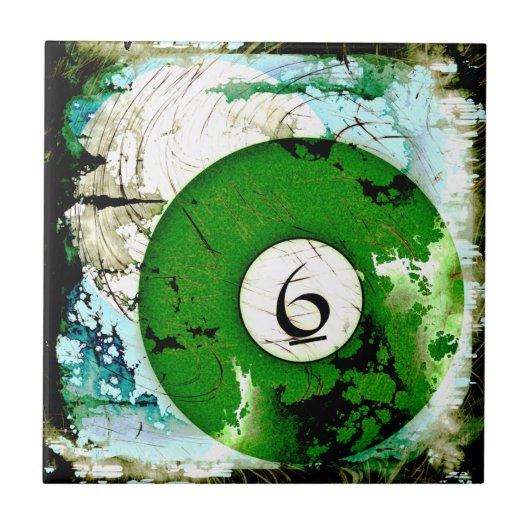 BILLARD-BALL NR. 6 FLIESE (Vorderseite)