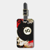 BILLARD-BALL NR. 8 GEPÄCKANHÄNGER (Vorderseite vertikal)