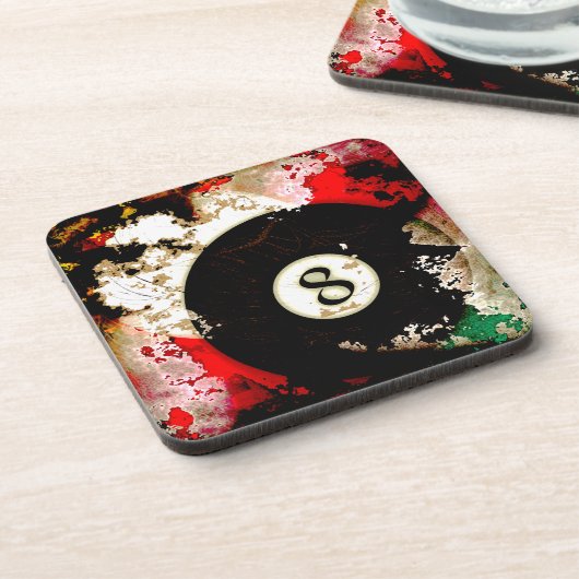 BILLARD-BALL NR. 8 GETRÄNKEUNTERSETZER (Linke Seite)