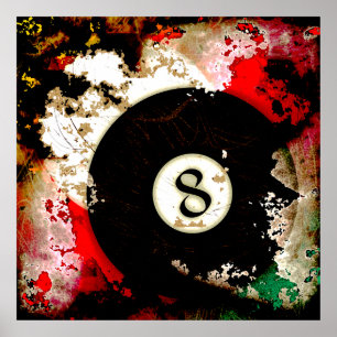BILLARD-BALL NR. 8 POSTER