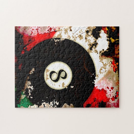 BILLARD-BALL NR. 8 PUZZLE (Horizontal)