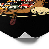 Billard Ball Rack Stick Cue Billiard Player Snoo Poster (Ecke)