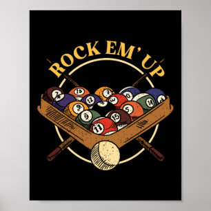 Billard Ball Rack Stick Cue Billiard Player Snoo Poster