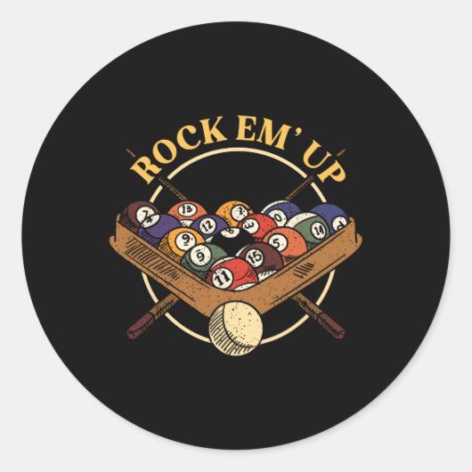 Billard Ball Rack Stick Cue Billiard Player Snoo Runder Aufkleber (Vorderseite)