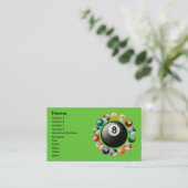 BILLARD-BALL-VISITENKARTEN VISITENKARTE (Stehend Vorderseite)