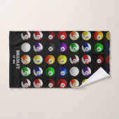 Billard-Balls-Muster schwarz Pool Tisch Billard Handtuch (Handtuch)