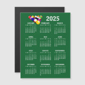 Billard Balls Pool 2025 Kalender Magnetkarte (Vorne/Hinten)