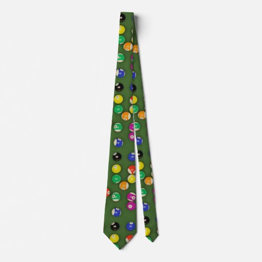 Billard Balls Pool Table Necktie Krawatte (Vorderseite)
