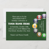 Billard Balls Shiny Colorado Snookersport Einladung (Rückseite)