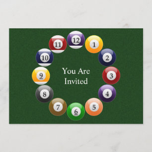 Billard Balls Shiny Colorado Snookersport Einladung