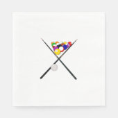 Billard-Balls und Pool-Cues Serviette (Vorderseite)
