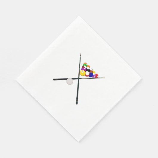 Billard-Balls und Pool-Cues Serviette (Ecke)