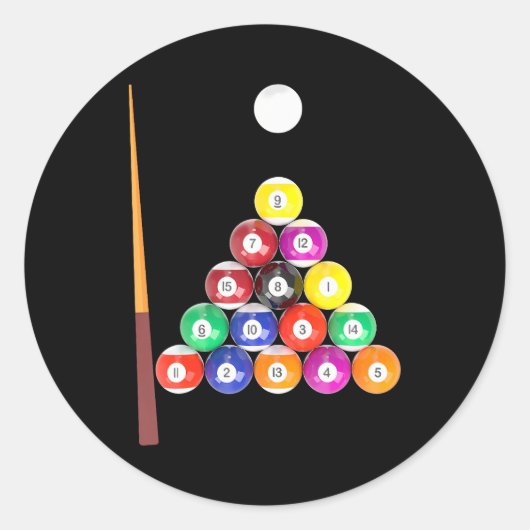 Billard Bar League 8-Ball Pool Team Runder Aufkleber (Vorderseite)