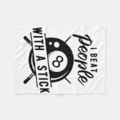 Billard Beat People mit Stick Funny Billiard Q Fleecedecke (Vorderseite (Horizontal))