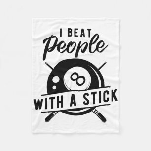 Billard Beat People mit Stick Funny Billiard Q Fleecedecke