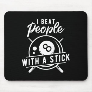 Billard Beat People mit Stick Funny Billiard Q Mousepad