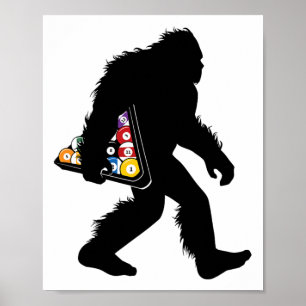 Billard Bigfoot mit Pool Sasquatch Snooker Poster