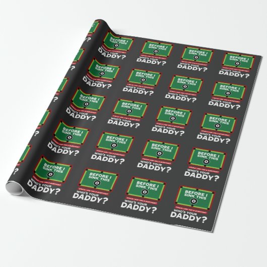 Billard Biliard Liebe Snooker Pool Funny Daddy Vat Geschenkpapier (Ungerollt)